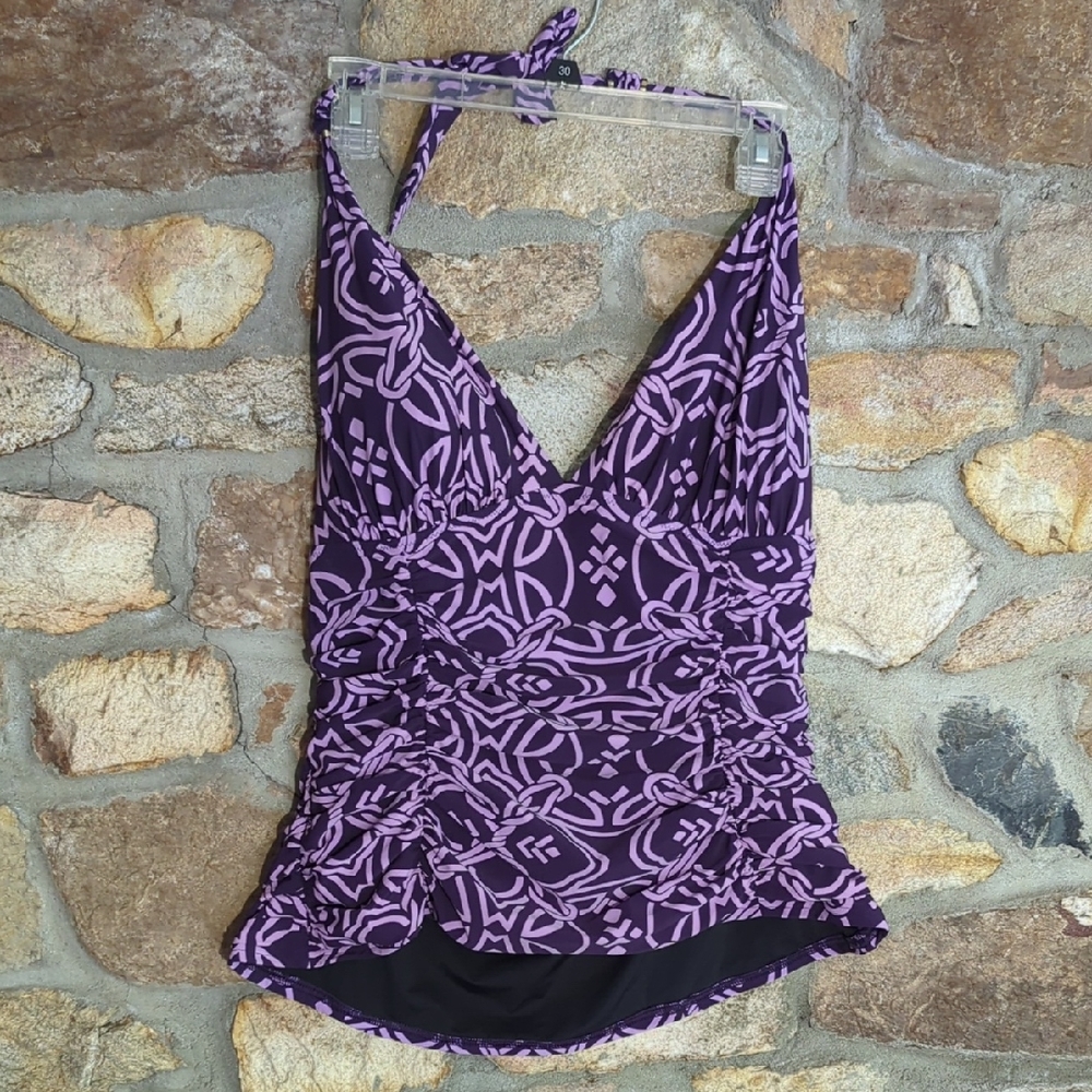 Lands' End Purple and Black Halter Top
